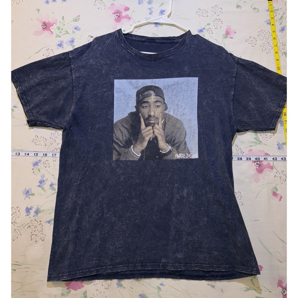Tupac Poetic Justice Retro Hip Hop Rap Graphic Cotton  T-Shirt Size: L